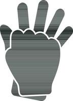 Illustration von Hand Handschuh Symbol im eben Stil. vektor