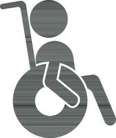 svart och vit av isolerat handikapp ikon med hjul stol. vektor