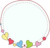 färgrik hjärta dekorerad cirkulär ram design. vektor