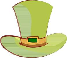 platt illustration av grön pyssling hatt. vektor