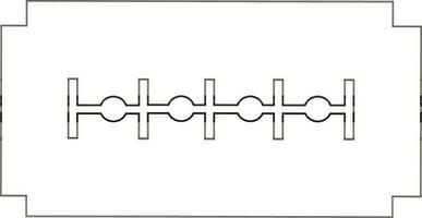 schwarz Linie Kunst Rasierer Klinge. vektor