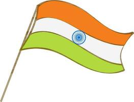 Indien Flagge auf Weiß Hintergrund. vektor