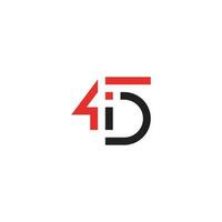 brev och siffra id45 monogram logotyp design vektor