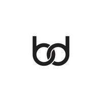 brev bd monogram logotyp design vektor