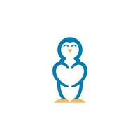 süß Pinguin mit Hände Bildung Liebe. das Logo repräsentiert glücklich heiter freundlich spielerisch einladend vektor