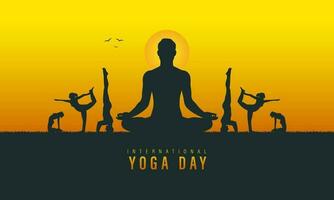 internationell yoga dag vektor illustration