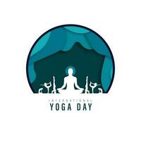 internationell yoga dag, vektor illustration