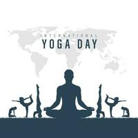 internationell yoga dag, vektor illustration
