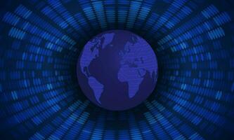 modern Cybersäkerhet teknologi bakgrund med blå klot vektor