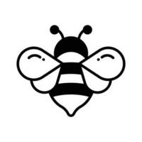 ein editierbar Vektor von Honig Biene im modern Stil, fliegend Insekt Symbol