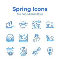 kreativ entworfen Frühling Vektoren, Landwirtschaft, Gartenarbeit und Landwirtschaft Symbole einstellen vektor