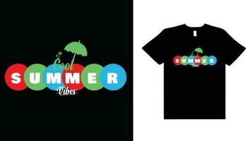 cool Sommer- Stimmung, Sommer t Hemd Design. vektor