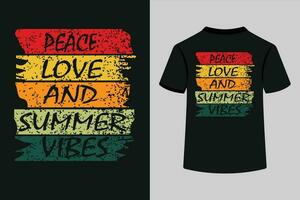 Frieden Liebe und Sommer- Stimmung Typografie T- Hemd Design vektor