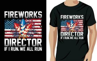 4:e juli amerikan tryckbar t-shirt vektor