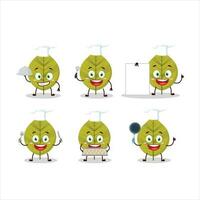 tecknad serie karaktär av grön löv med olika kock uttryckssymboler vektor