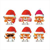 Santa claus Emoticons mit Orange getrocknet Blätter Karikatur Charakter vektor