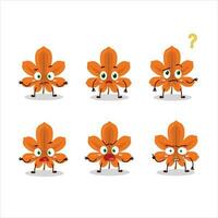Karikatur Charakter von Orange getrocknet Blätter mit Was Ausdruck vektor