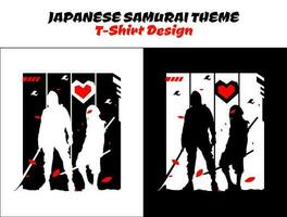 urban samuraj, silhuett av en par samuraj i de natt, silhuett japan samuraj vektor för design t skjorta begrepp, silhuett samuraj, japansk t-shirt design