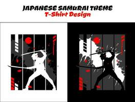 Silhouette Japan Samurai Vektor zum Design T-Shirt Konzept. Silhouette Samurai. städtisch Samurai Kampf Pose. japanisch T-Shirt Design. Samurai Vektor Illustration