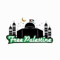 Illustration Vektor von kostenlos Palästina mit al aqsa Moschee perfekt zum drucken