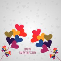 Herz-Liebesbaumhintergrund des glücklichen Valentinstags bunter vektor