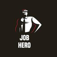 Job Held Arbeiter Krawatte Logo vektor