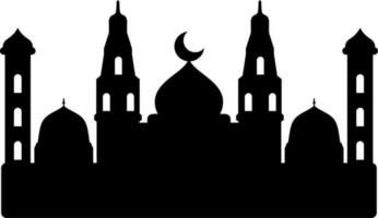 Moschee Vektor Illustration. Silhouette Moschee Symbol zum Zeichen und Symbol von Muslim Anbetung Ort. Moschee Symbol von Islam Religion und Muslim Glaube. Platz von Muslim zu beten