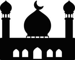 Moschee Vektor Illustration. Silhouette Moschee Symbol zum Zeichen und Symbol von Muslim Anbetung Ort. Moschee Symbol von Islam Religion und Muslim Glaube. Platz von Muslim zu beten