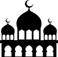 Moschee Vektor Illustration. Silhouette Moschee Symbol zum Zeichen und Symbol von Muslim Anbetung Ort. Moschee Symbol von Islam Religion und Muslim Glaube. Platz von Muslim zu beten