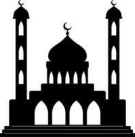 moské vektor illustration. silhuett moské ikon för tecken och symbol av muslim dyrkan plats. moské ikon av islam religion och muslim tro. plats av muslim till be