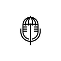 Podcast Mikrofon kreativ Logo Design Vektor