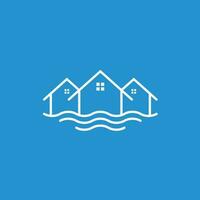 Zuhause Wasser echt Nachlass Logo Design Vektor