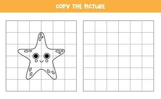 kopia de bild av svart och vit hav stjärna. logisk spel för ungar. vektor