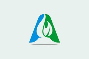 Brief ein aqua Wasser fallen Natur Logo Design Vorlage Element Vektor