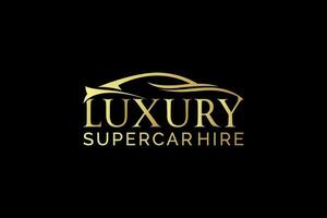 Luxus Supersportwagen Gold Logo Design Vorlage Element Vektor , geeignet zum Geschäft von Kauf und Verkauf Luxus Autos