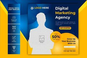 digital marknadsföringsbyrå sociala medier post banner mall vektor