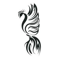 skön och elegant fågel Fenix tatuering aning inspirerande. svart och vit fågel Fenix stam- tatuering design. vektor