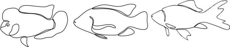 Fisch kontinuierlich Linie einstellen Illustration vektor