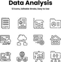 vorsichtig gefertigt Daten Analyse und Statistiken Symbole, herunterladen diese Prämie Vektoren einfach zu verwenden