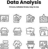 försiktigt tillverkad data analys och statistik ikoner, ladda ner detta premie vektorer lätt till använda sig av