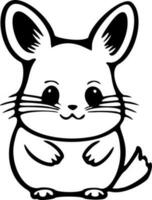 söt stående chinchilla ClipArt vektor illustration