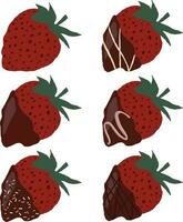 Illustration von Erdbeere vetor mit Schokolade vektor