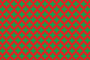 grön och röd plus tecken sömlös mönster. x går över geometrisk bakgrund. vektor illustration.
