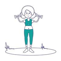 Frauen Fitness Cartoon vektor