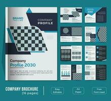 16 Seiten Bifold Unternehmen Profil Vorlage Design vektor