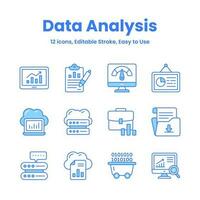 vorsichtig gefertigt Daten Analyse und Statistiken Symbole, herunterladen diese Prämie Vektoren einfach zu verwenden