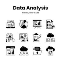 försiktigt tillverkad data analys och statistik ikoner, ladda ner detta premie vektorer lätt till använda sig av