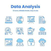 försiktigt tillverkad data analys och statistik ikoner, ladda ner detta premie vektorer lätt till använda sig av