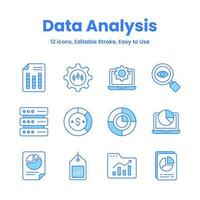 försiktigt tillverkad data analys och statistik ikoner, ladda ner detta premie vektorer lätt till använda sig av