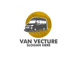 Minivan Transport Auto Logo, van Abenteuer Logo Design Vorlage vektor